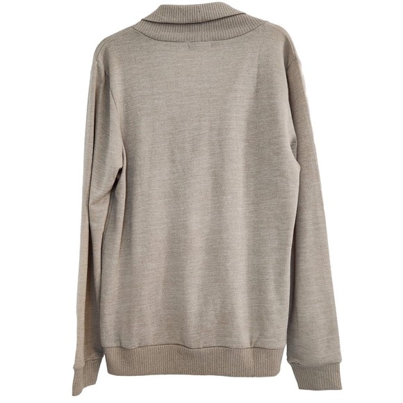 H2H Beige 4 Button Shawl Collar Knitted Cardigan Sweater Mens Size Medium - Picture 2 of 7